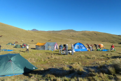 Second night Yorkshire Ramblers Club camp on route to Vira Vira.